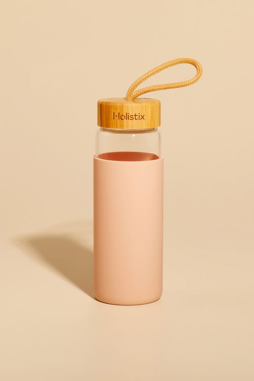 Garrafa Rosa De Vidro Holistix