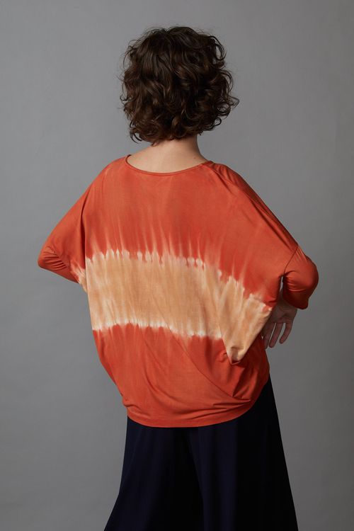 Blusa Tie Dye Laranja Caramelo Watery Stripe