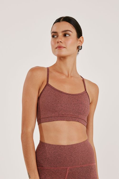 Top Fitness Nadador Recorte Rose Tule Una