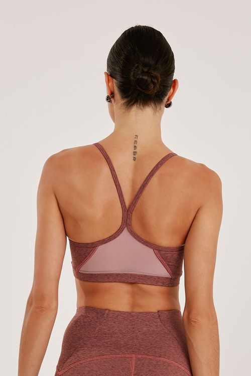 Top Fitness Nadador Recorte Rose Tule Una