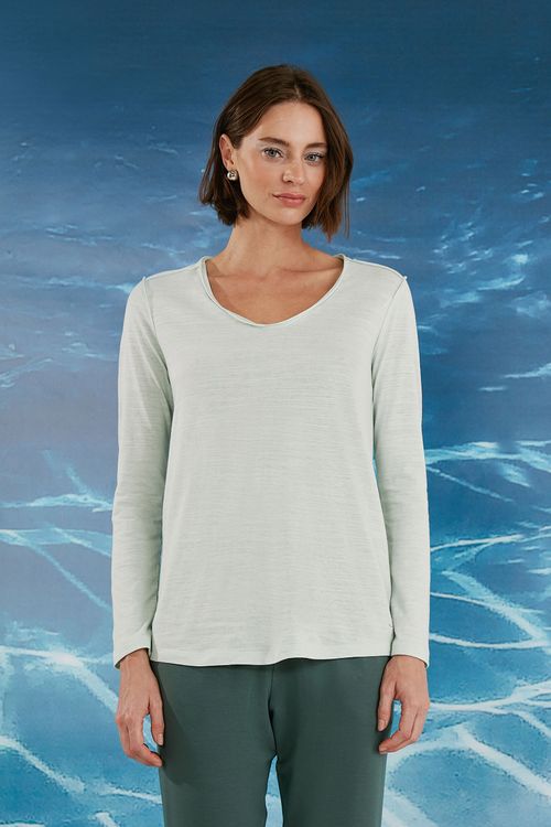 Blusa Verde Água Algodão Sancho