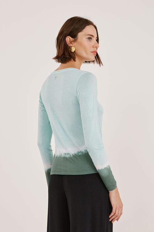 Blusa Tie Dye Verde Água Modal Lamai