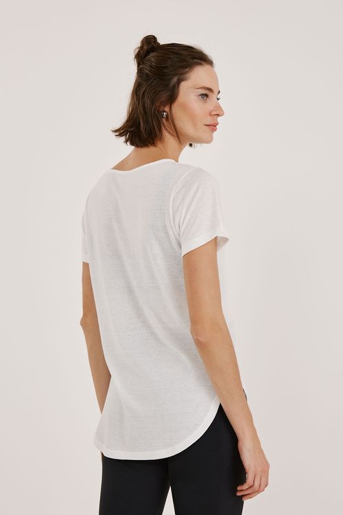 Blusa Long Branca Recycled Aruna