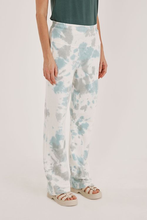 Calça Reta Tie Dye Cinza Kapalai