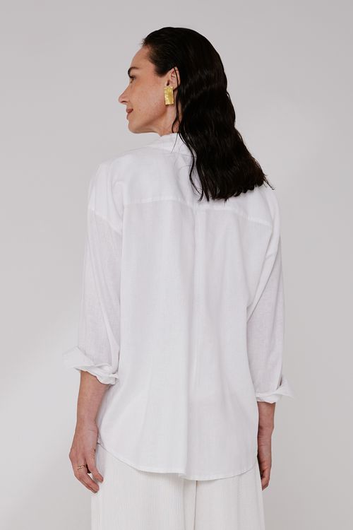 Camisa Dye Off White Linho Ella