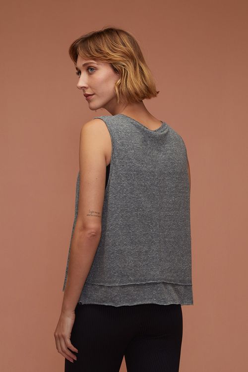 Regata Ampla Mescla Preto Recycled Aruna