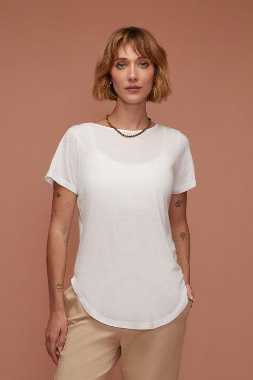 Blusa Long Off White Recycled Aruna