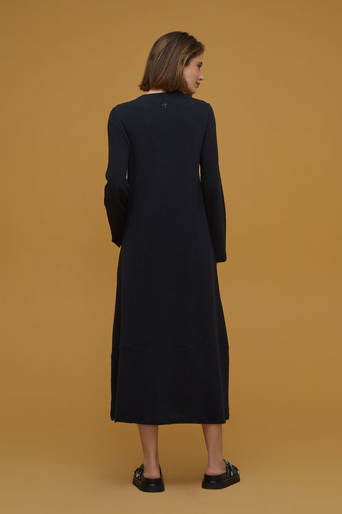Vestido Manga Longa Preto Noah