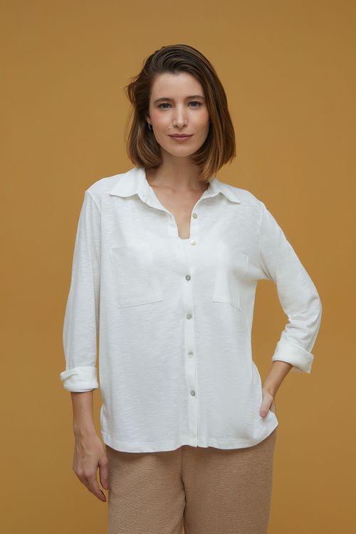 Camisa Off White Algodão Irina