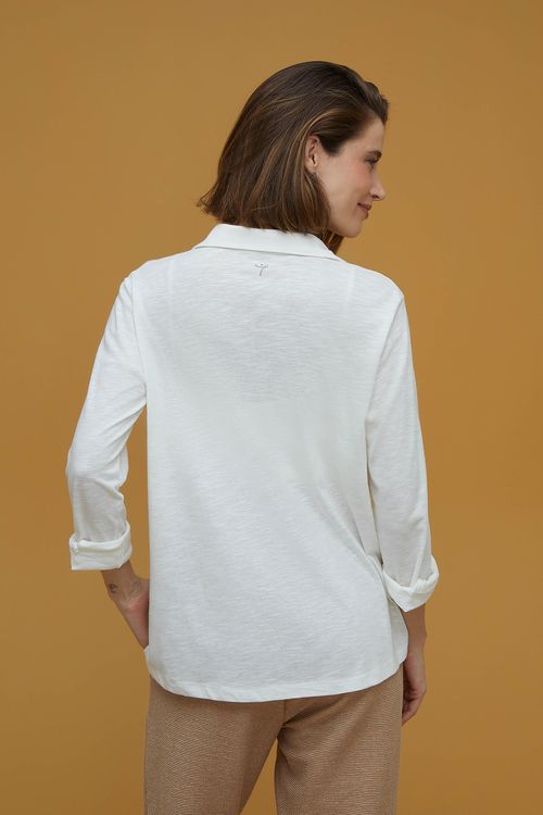 Camisa Off White Algodão Irina