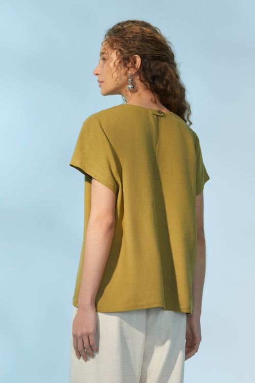 Blusa Pistache Linho Nancy