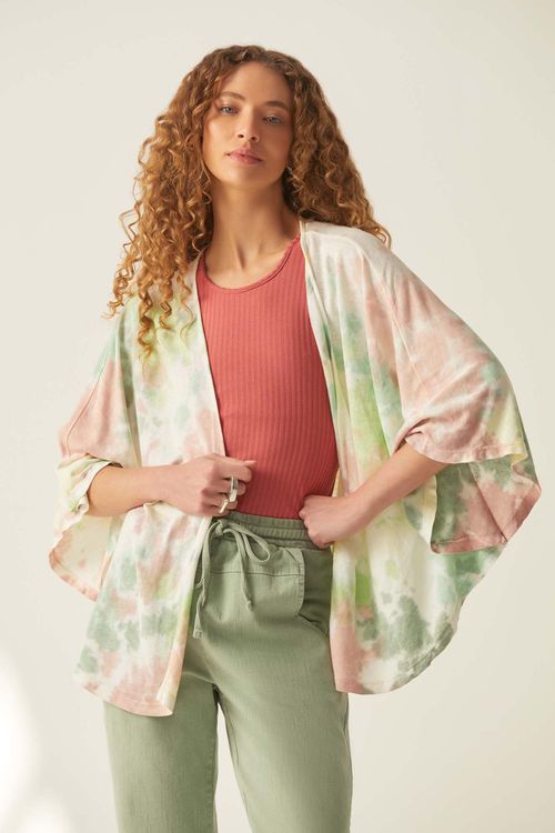 Casaco Dye Multicolor Linho Tulipa