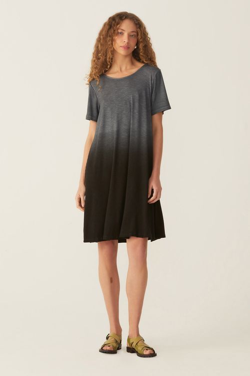 Vestido Curto Degradê Dye Preto Modal Eloa