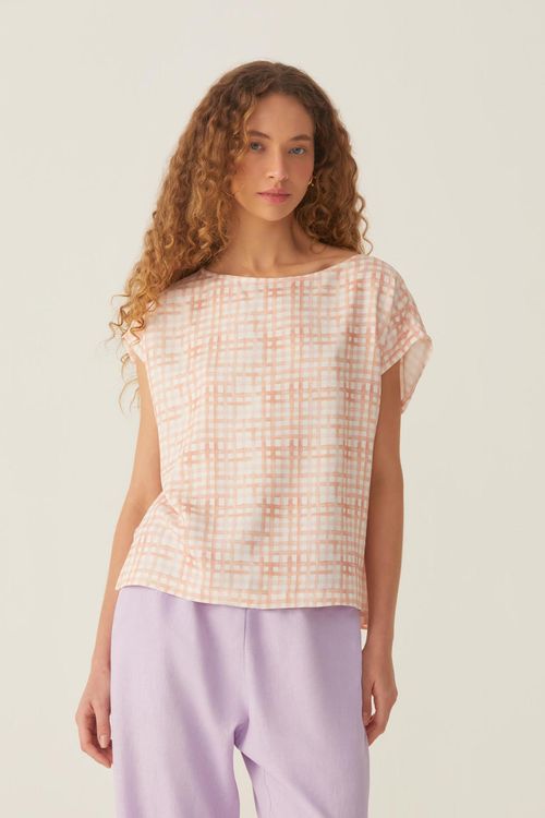 Blusa Estampada Laranja Mandarina