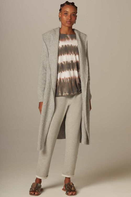 Casaco Longo Cinza Tricot Beaver Creek