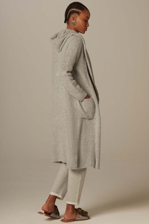 Casaco Longo Cinza Tricot Beaver Creek