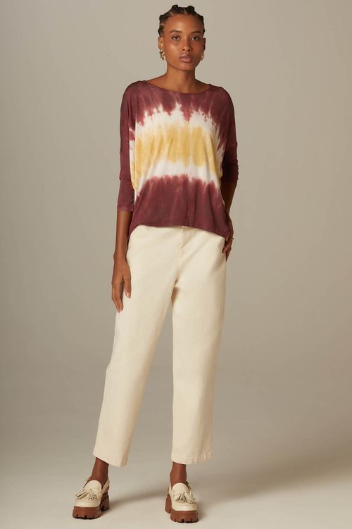 Calça Cenoura Off White Algodão Leda