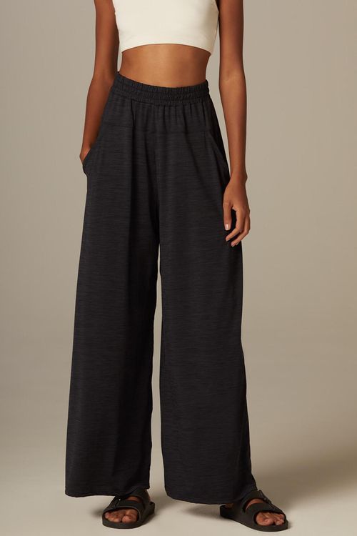 Calça Fitness Pantalona Preta Alba