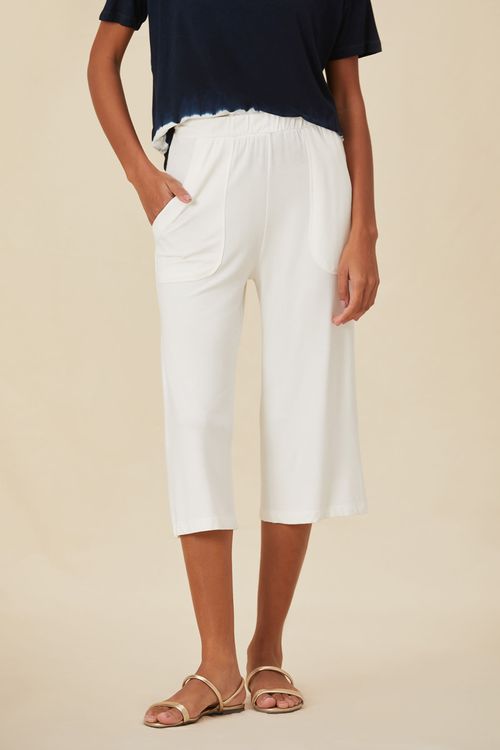 Calça Pantacourt Off White Bambu Agra