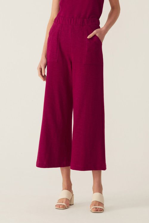 Calça Pantacourt Framboesa Algodão Ipê