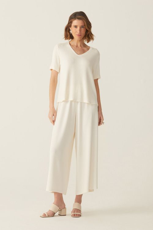Calça Pantacourt Off White New Aurea