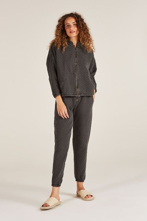 Calça Jogging Preta Matelassê Stoned Eva