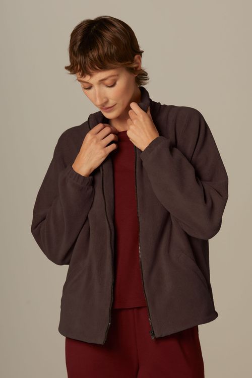 Casaco Fleece Marrom Marina