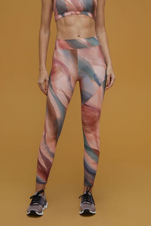 Legging Fitness Recortes Bolsos Estampado Desert