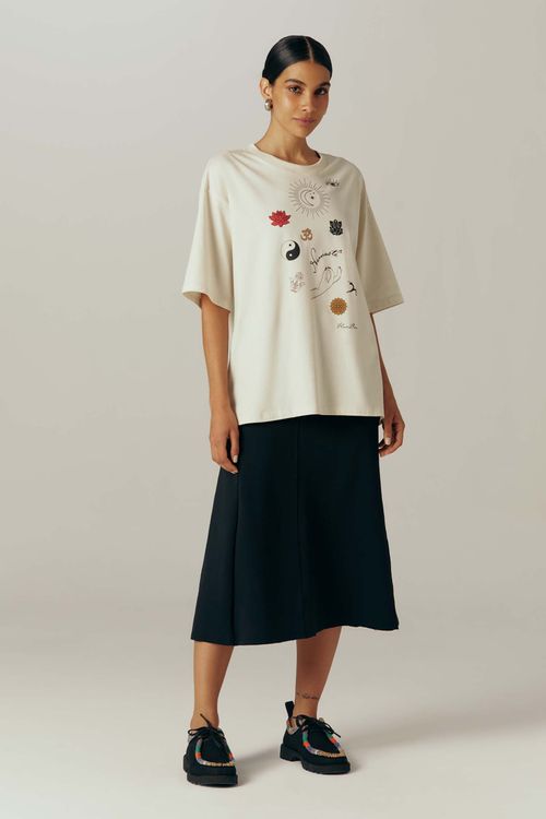 Saia Evasê Midi Preta Betina