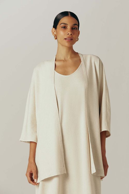 Casaco Off White Com Linho Niyati