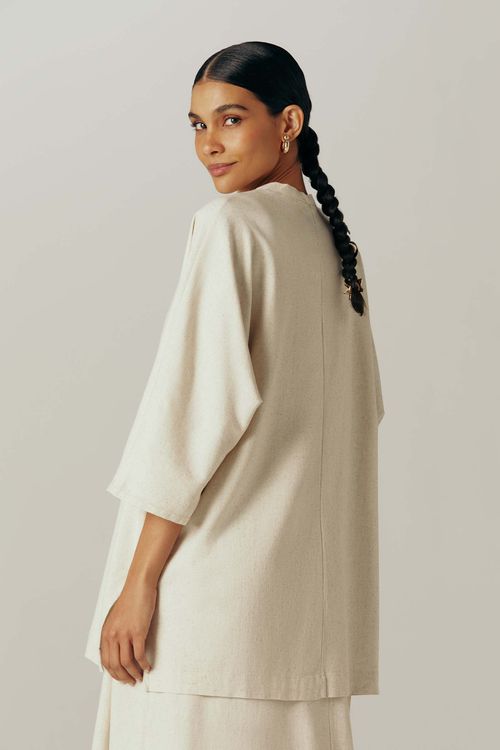 Casaco Off White Com Linho Niyati