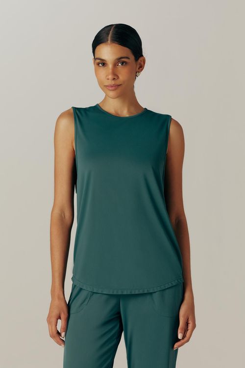 Regata Fitness Cavada Verde Escuro Dry Uv Palma