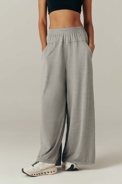 Calça Fitness Pantalona Cinza Claro Alba II