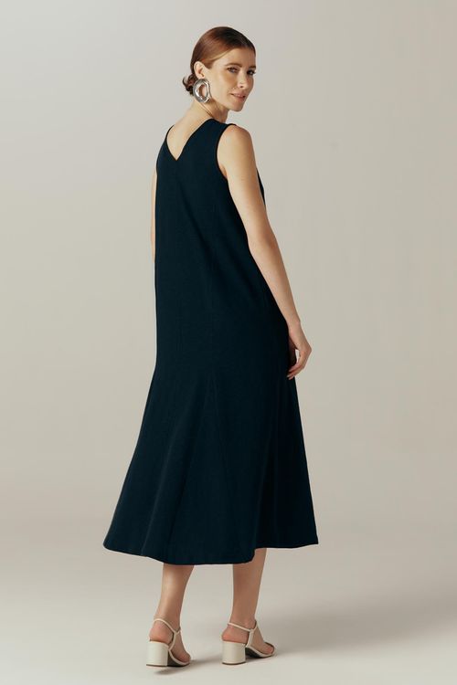 Vestido Regata Marinho Algodão Ivy