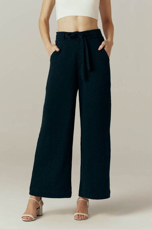 Calça Reta Marinho Algodão Ivy
