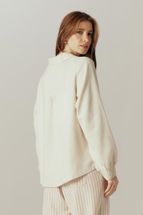 Blusa Gola Natural Linho Dora