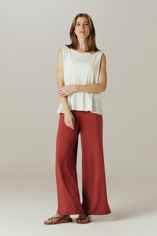 Calça Pantalona Merlot Bambu Deva