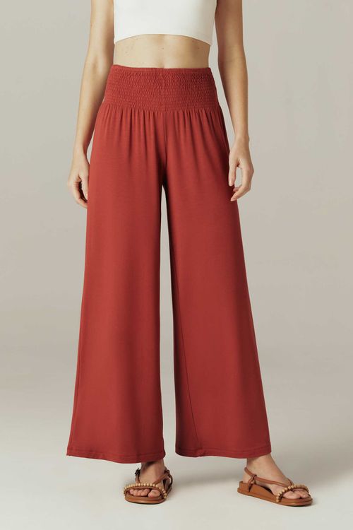Calça Pantalona Merlot Bambu Deva