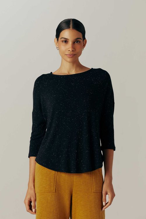 Blusa Decote U Preta Luma