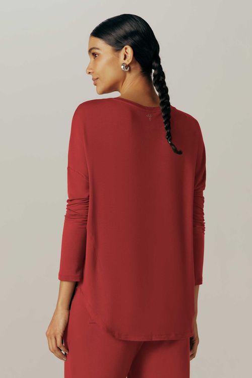 Blusa Manga Longa Merlot Bambu Ceci