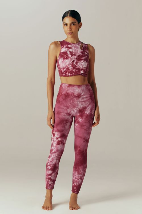 Legging Yoga Tie Dye Bordô Radha