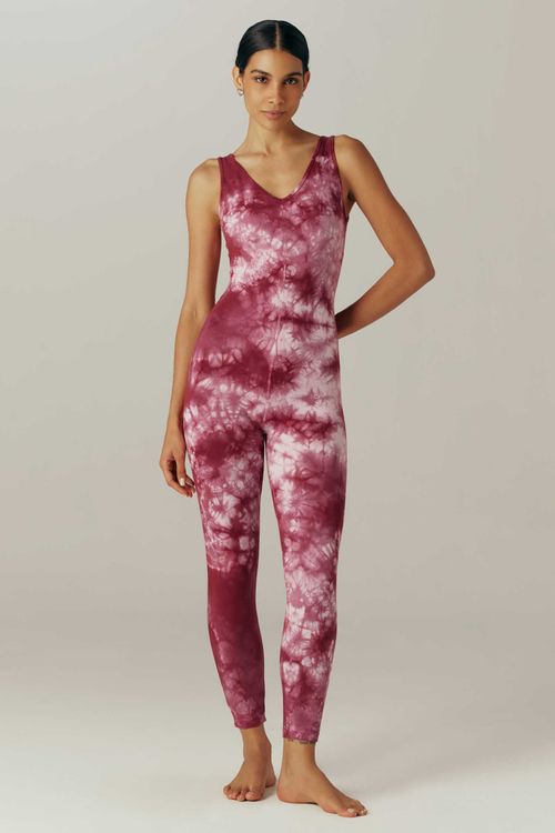 Macacão Yoga Tie Dye Bordô Algodão Radha