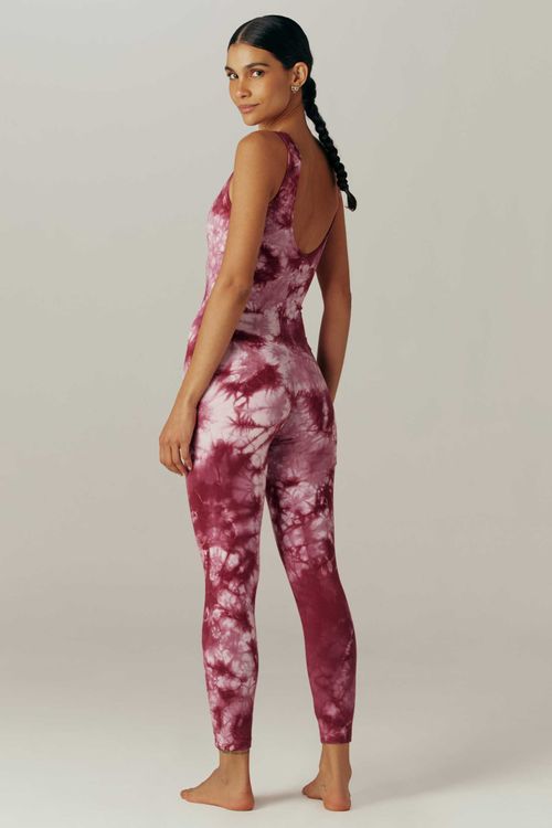Macacão Yoga Tie Dye Bordô Algodão Radha