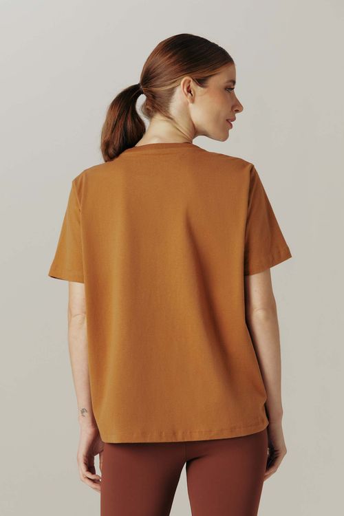 Camiseta Over Caramelo Algodão Renata