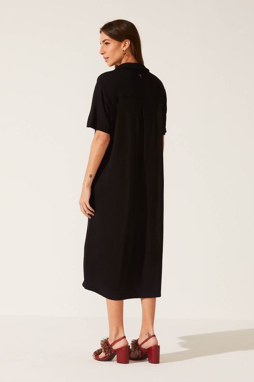 Vestido Midi Gola Preto Fabiola