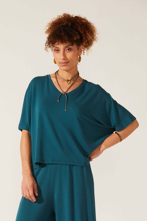 Blusa Cropped Mediterrâneo Bambu Isis