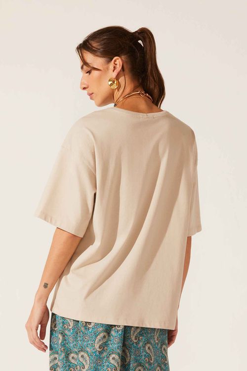 Camiseta Oversized Cinza Claro Algodão Origens