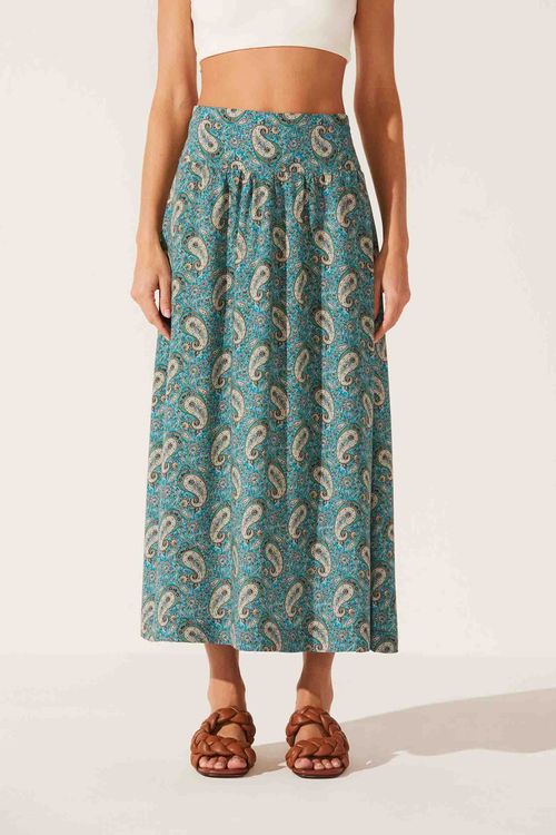 Saia Midi Estampada Surya