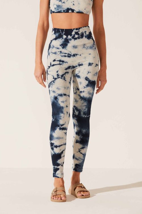 Legging Yoga Tie Dye Marinho Algodão Varuna