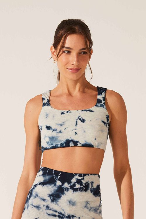 Top Yoga Tie Dye Marinho Algodão Varuna